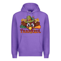 Purple western thankful thanksgiving turkey Premium Hoodie - NancyCooperArtShop