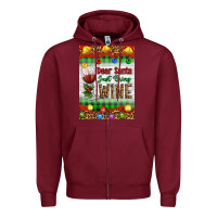 Burgundy Christmas Dear Santa Just Bring Wine Zipper Hoodie - Artiststas