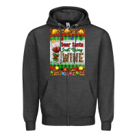 Charcoal Heather Christmas Dear Santa Just Bring Wine Zipper Hoodie - Artiststas
