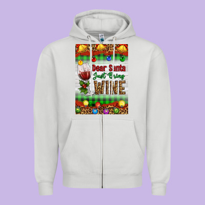 Christmas Dear Santa Just Bring Wine Zipper Hoodie Designed By Artiststas