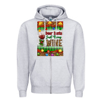 Heather Grey Christmas Dear Santa Just Bring Wine Zipper Hoodie - Artiststas