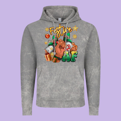 Festive Af Christmas Black Man Sneakers Vintage Hoodie Designed By Ranaportraitstore
