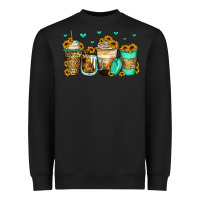 Black sunflowers coffee cups Heavyweight Sweatshirt - Zillion Design Studio
