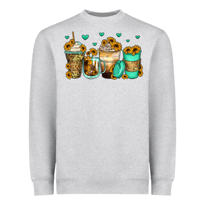 Sunflowers Coffee Cups Heavyweight Sweatshirt by Zillion Design Studio | Teevron