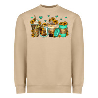 Mushroom sunflowers coffee cups Heavyweight Sweatshirt - Zillion Design Studio
