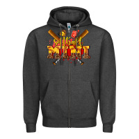 Charcoal Heather softball mini Zipper Hoodie - AdoDesignShop