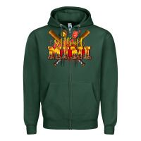 Sports Green softball mini Zipper Hoodie - AdoDesignShop