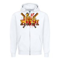 White softball mini Zipper Hoodie - AdoDesignShop