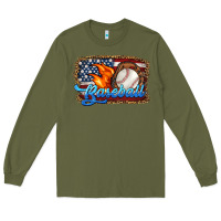 Army Green western american flag baseball Long Sleeve Tee - HRA Design Shop