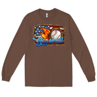 Chestnut western american flag baseball Long Sleeve Tee - HRA Design Shop