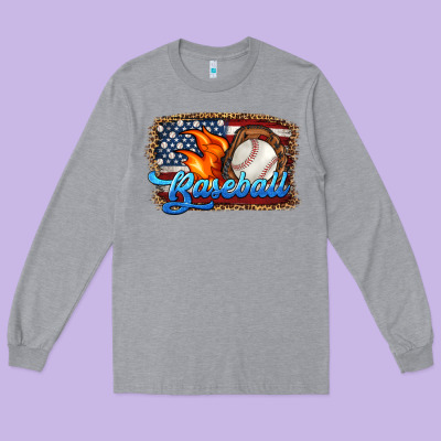 Western American Flag Baseball Long Sleeve Tee Designed By Hra Design Shop