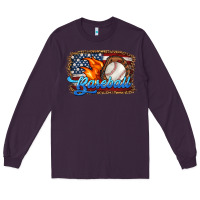 Plum western american flag baseball Long Sleeve Tee - HRA Design Shop