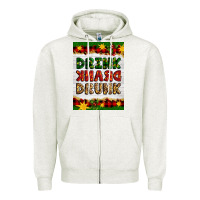 Oatmeal Heather Christmas Drink Drank Drunk Zipper Hoodie - Artiststas