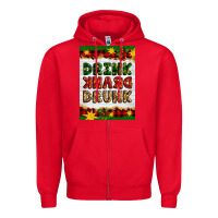 Red Christmas Drink Drank Drunk Zipper Hoodie - Artiststas