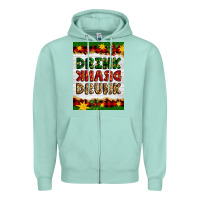 Seafoam Christmas Drink Drank Drunk Zipper Hoodie - Artiststas
