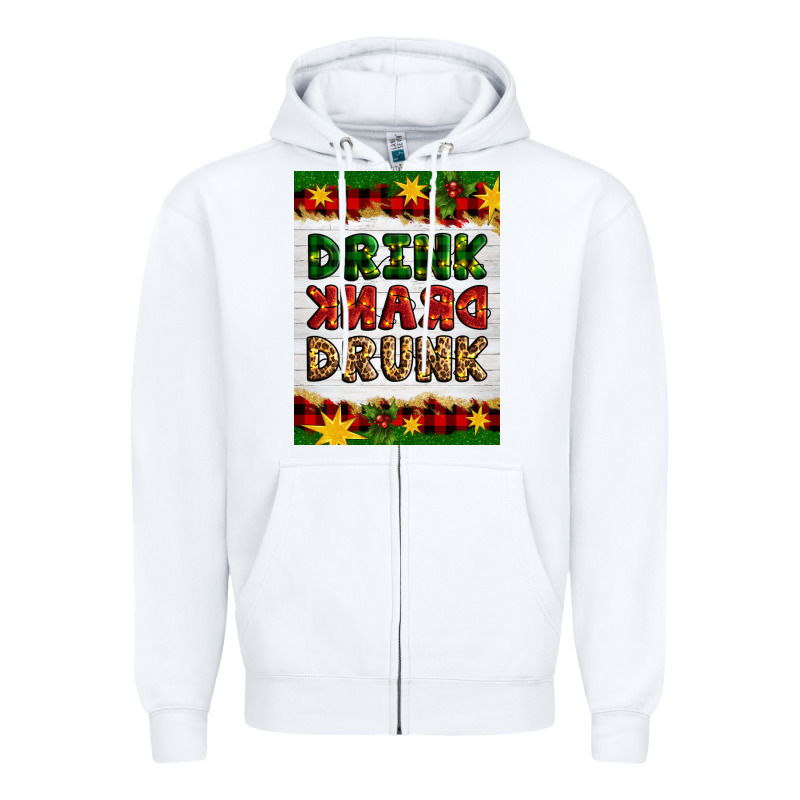Christmas Drink Drank Drunk Zipper Hoodie by Artiststas | Teevron