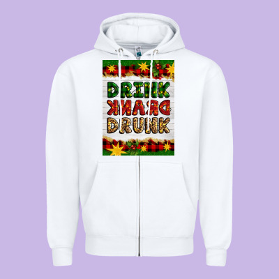 Christmas Drink Drank Drunk Zipper Hoodie Designed By Artiststas