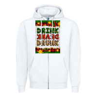 White Christmas Drink Drank Drunk Zipper Hoodie - Artiststas