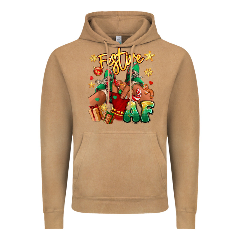 Festive Af Christmas Black Girl Children Sneakers Vintage Hoodie by RanaPortraitStore | Teevron