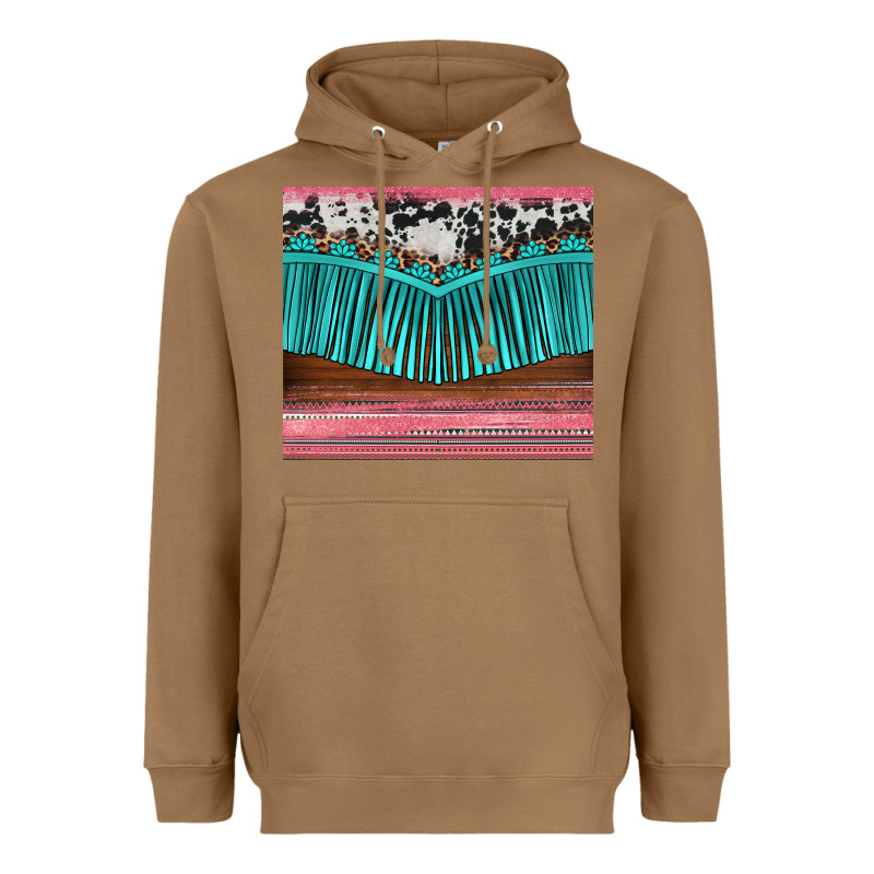Western Fringe Cowhide Leopard Heavyweight Hoodie by BarkalooDesign | Teevron