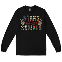 Black stars and stripes Long Sleeve Tee - CowhideDigitalArt