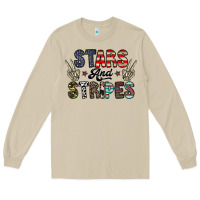 Mushroom stars and stripes Long Sleeve Tee - CowhideDigitalArt