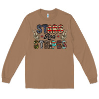 Toasted Coconut stars and stripes Long Sleeve Tee - CowhideDigitalArt