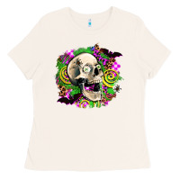 Bone halloween skull Ladies Tee - AdoDesignShop