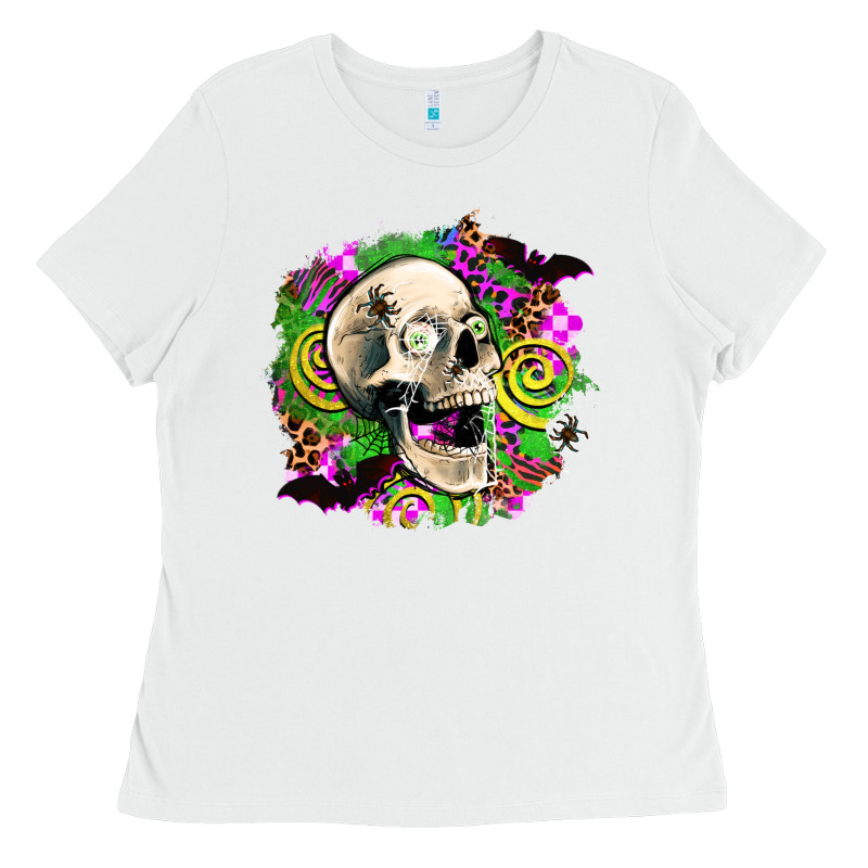 Halloween Skull Ladies Tee by AdoDesignShop | Teevron