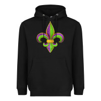 Black mardi gras fleur de lis leopard Heavyweight Hoodie - Jasminsmagicworld