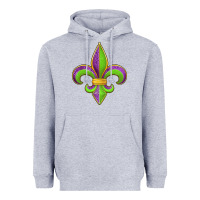 Heather Grey mardi gras fleur de lis leopard Heavyweight Hoodie - Jasminsmagicworld