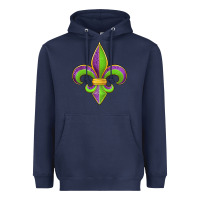 Navy mardi gras fleur de lis leopard Heavyweight Hoodie - Jasminsmagicworld