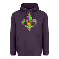 Plum mardi gras fleur de lis leopard Heavyweight Hoodie - Jasminsmagicworld