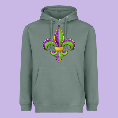 Mardi Gras Fleur De Lis Leopard Heavyweight Hoodie Designed By Jasminsmagicworld