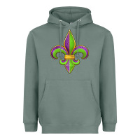 Sage mardi gras fleur de lis leopard Heavyweight Hoodie - Jasminsmagicworld