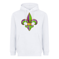 White mardi gras fleur de lis leopard Heavyweight Hoodie - Jasminsmagicworld