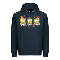 Navy christmas school bus Premium Hoodie - MaliasSmallBusiness