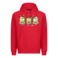 Red christmas school bus Premium Hoodie - MaliasSmallBusiness