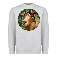 Heather Grey Farm Goat Christmas Heavyweight Sweatshirt - RanaPortraitStore