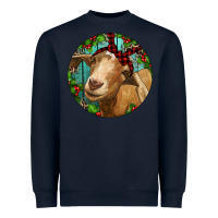 Navy Farm Goat Christmas Heavyweight Sweatshirt - RanaPortraitStore