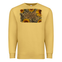 Antique Gold Camouflage Leopard Sunflower Background Premium Sweatshirt - Jasminsmagicworld