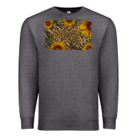 Charcoal Heather Camouflage Leopard Sunflower Background Premium Sweatshirt - Jasminsmagicworld