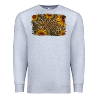 Heather Grey Camouflage Leopard Sunflower Background Premium Sweatshirt - Jasminsmagicworld