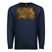 Navy Camouflage Leopard Sunflower Background Premium Sweatshirt - Jasminsmagicworld