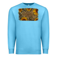 Ocean Blue Camouflage Leopard Sunflower Background Premium Sweatshirt - Jasminsmagicworld