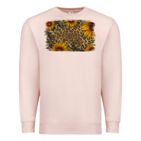 Pale Pink Camouflage Leopard Sunflower Background Premium Sweatshirt - Jasminsmagicworld