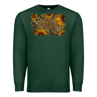 Sports Green Camouflage Leopard Sunflower Background Premium Sweatshirt - Jasminsmagicworld