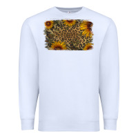 White Camouflage Leopard Sunflower Background Premium Sweatshirt - Jasminsmagicworld