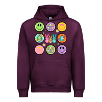 Mauve Wine easter day smiley faces Urban Hoodie - Artiststas