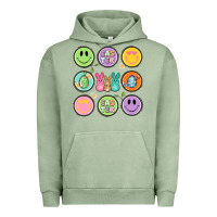 Pigment Oil Green easter day smiley faces Urban Hoodie - Artiststas